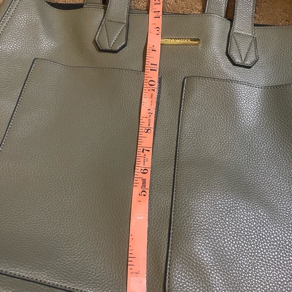 Steve Madden Tote Shoulder Bag Sage Green Faux Leather - Picture 6 of 16